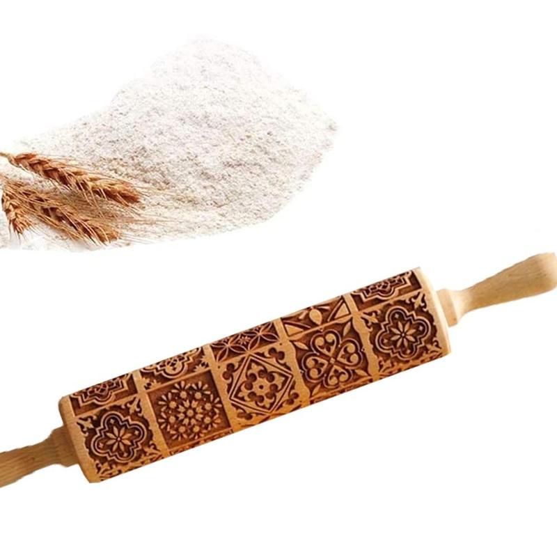 Exquisite Pattern Rolling Pin Wooden Embossing Bak... – Vicedeal