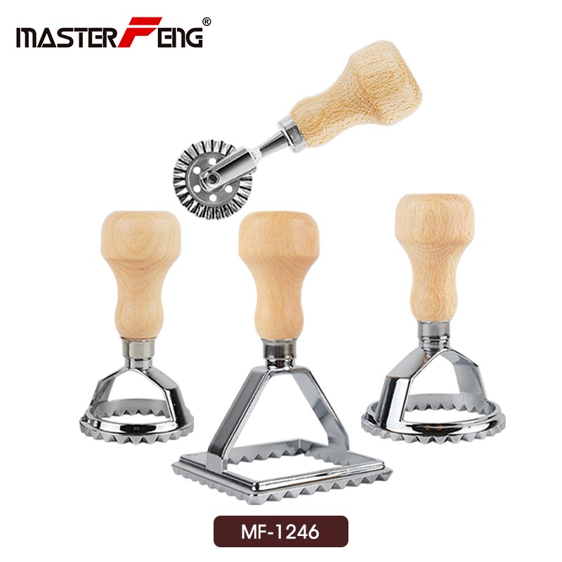 Ravioli maker ravioli stempel sæt  of 4 stykker rund & firkantet form pasta skimmel værktøj ravioli cutter: Mf -1246