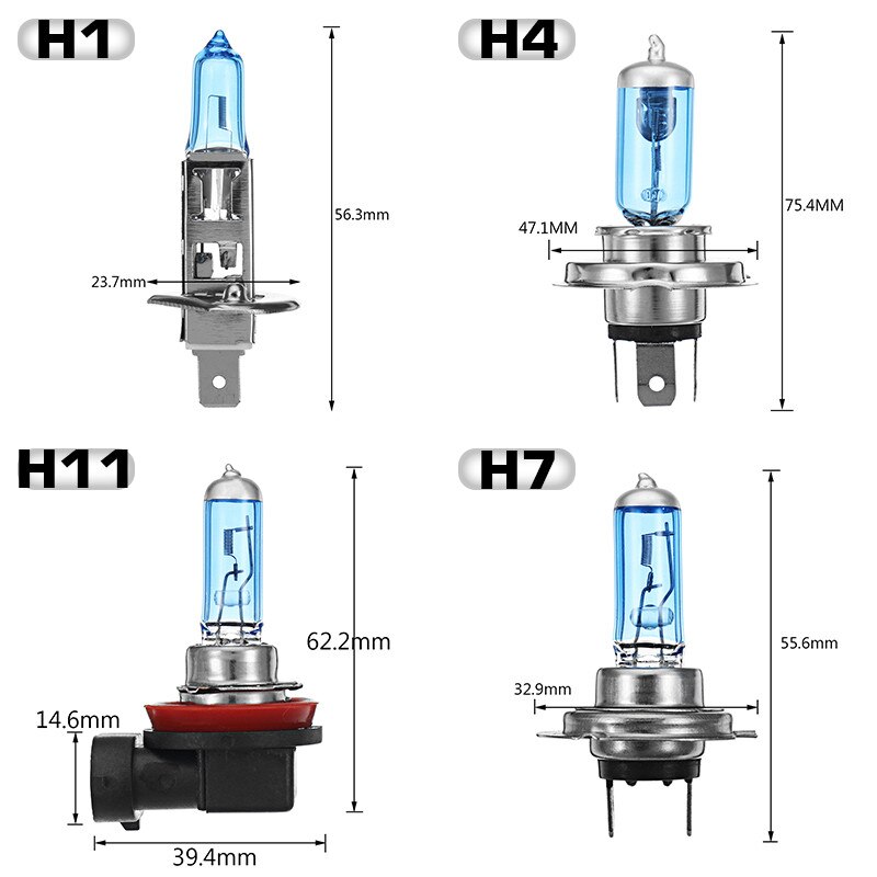2 stuks  h1 h4 h11 h7 100w koplamp mistlamp autolamp xenon witte auto mistlamp universeel
