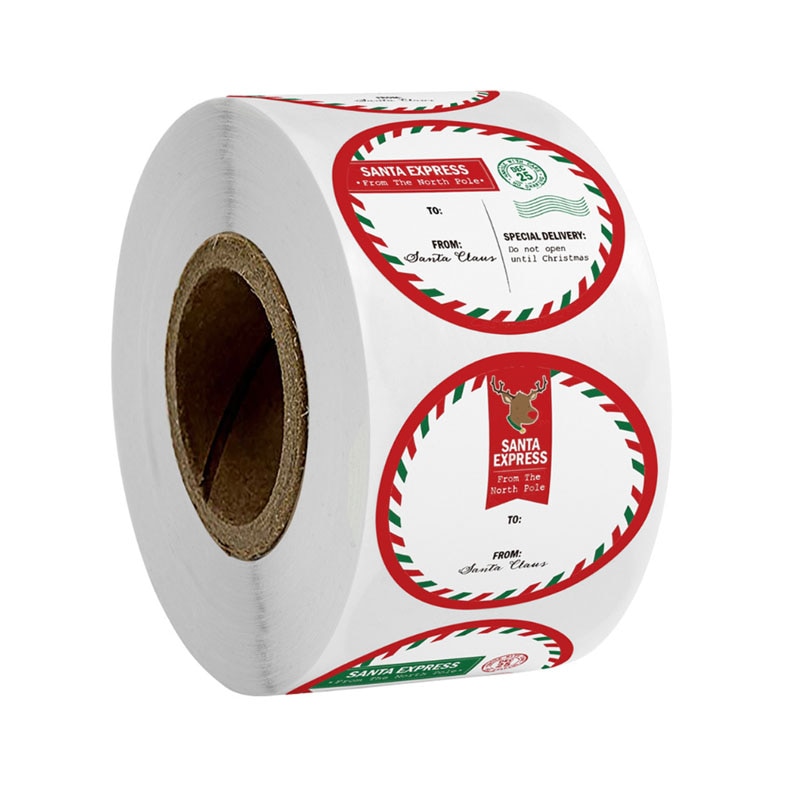 Merry Christmas DIY Handmade Sticker Package Thank You Label Sealing Stickers Party Festive Decor Supplies Children Adult