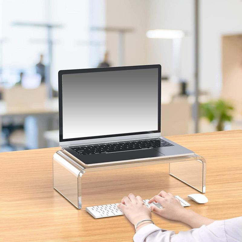 Monitor Stand Riser Acrylic Laptop Stand Clear Desktop Computer Riser Table Storage Stand Desk Organizer for Storing PC Screen