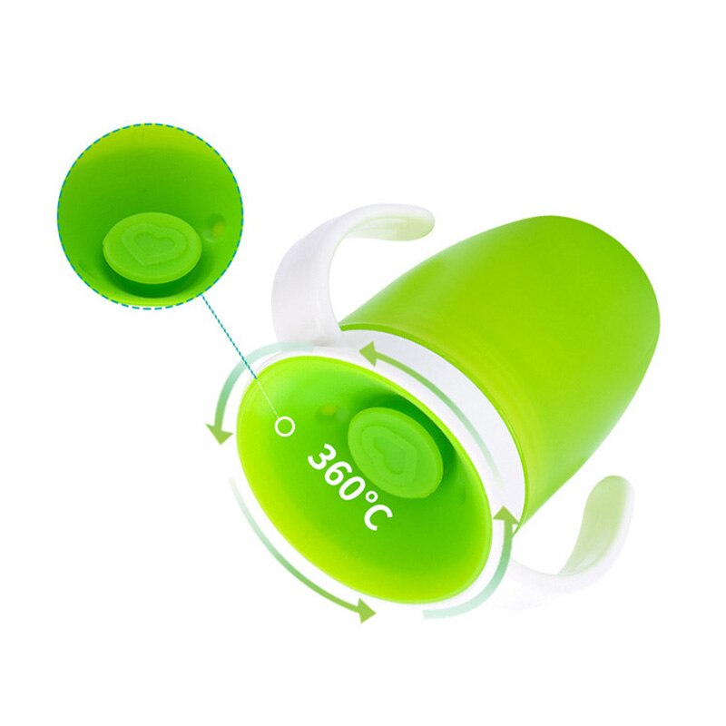 Baby Cup 360 Degrees Rotated With Double Handle Trainning Feeding Safe Leakproof Cup Children Baby Water Bottle