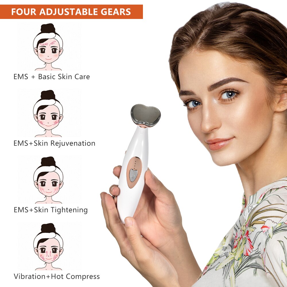 Portable EMS Microcurrent Skin Tightening Face Beauty Pen Multifunction LED Photon Vibration Face Lifting Massager skincare tool