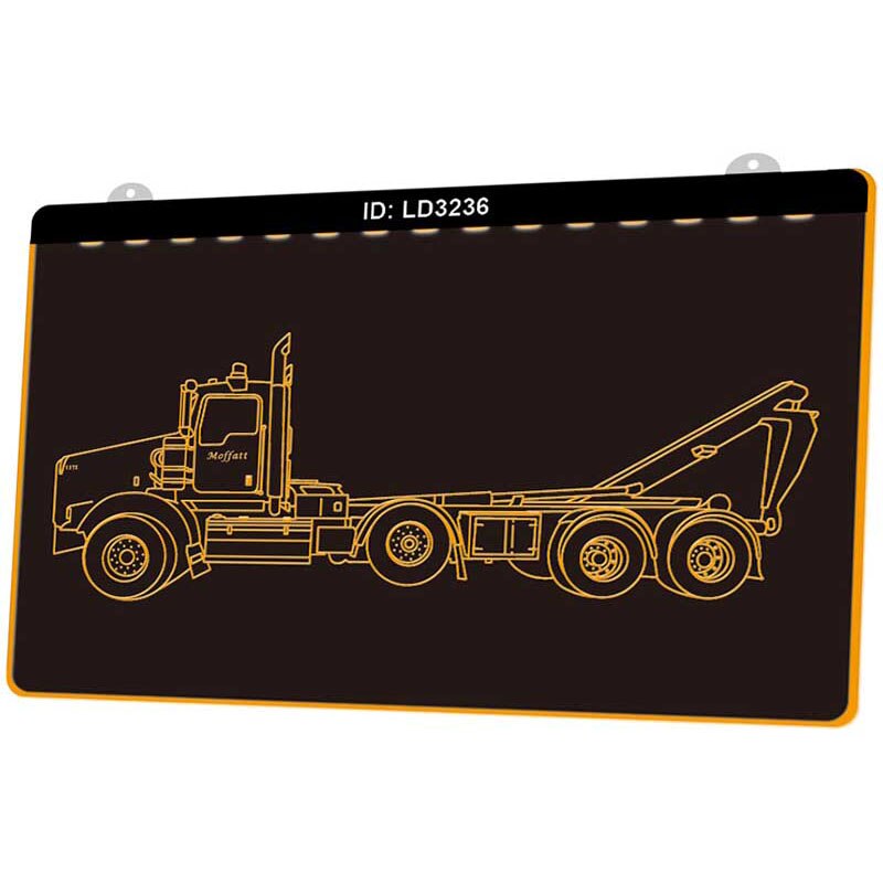 Ld3236 zware vrachtwagens 3d graveerbare led-lichtborden meerdere kleuren gratis verkoop