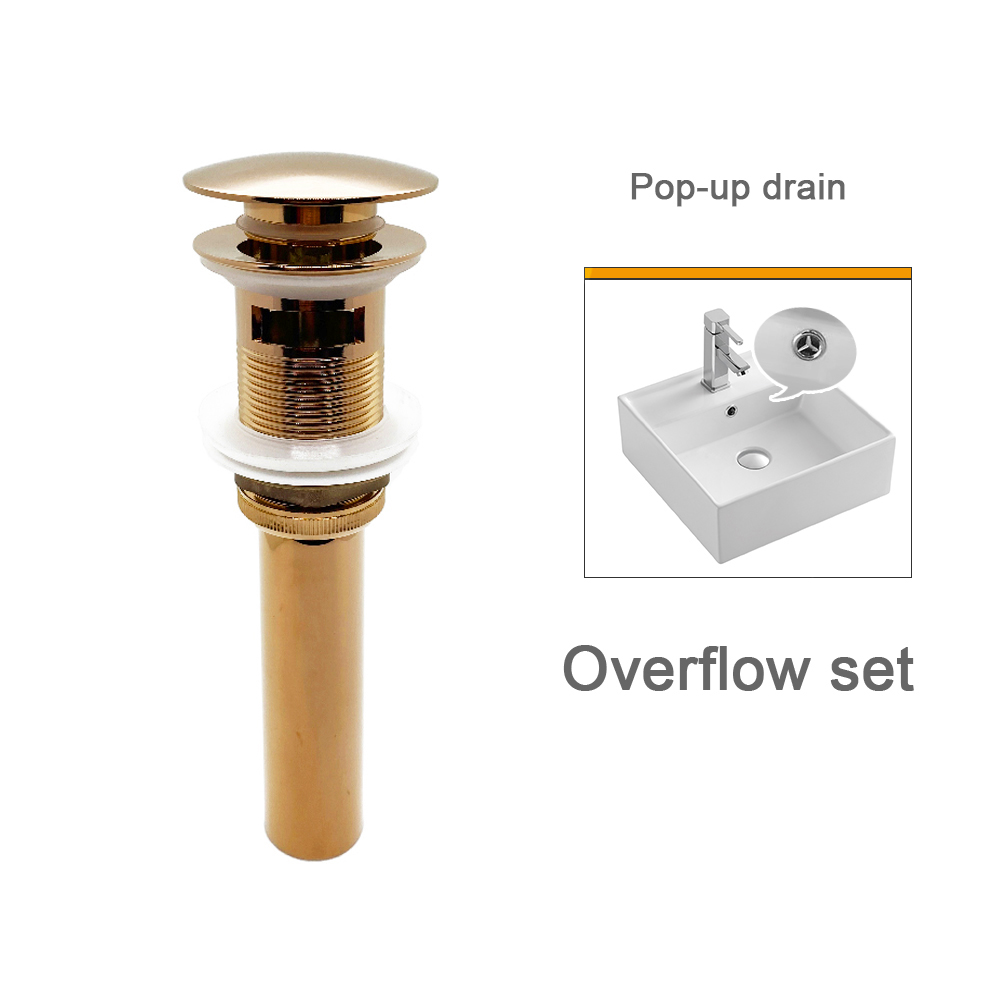 8-Farben-Pop-hoch-Abflussrohr-setzt für Badezimmer, Waschbecken, Abfallstopfen, Ventil, Waschbecken, Wasserkopf, undichtes Stopper-einstellen, Rotguss, Grau, Weiß: Orange