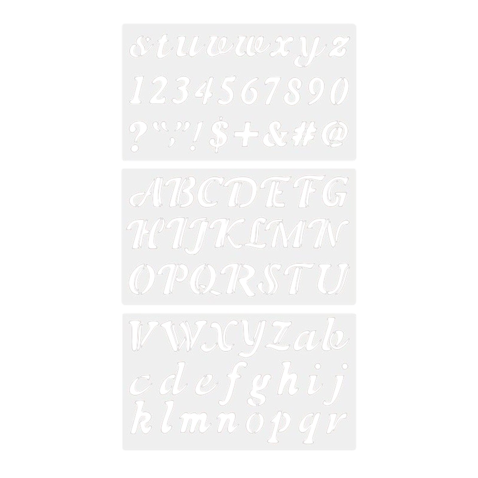 Pack of 3 Alphabet Letters Stencils Numbers Lettering Signs DIY