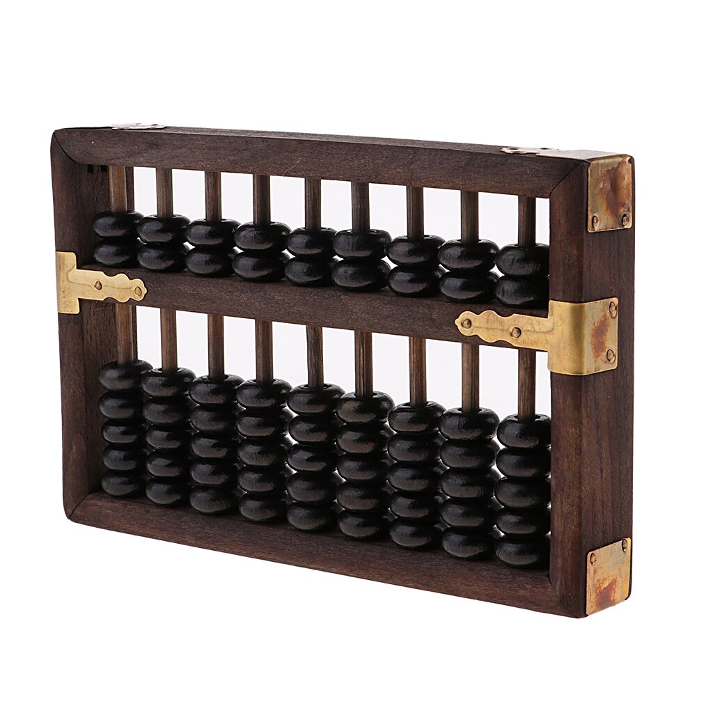 Prettyia 9 Cijfers Black Chinese Houten Abacus