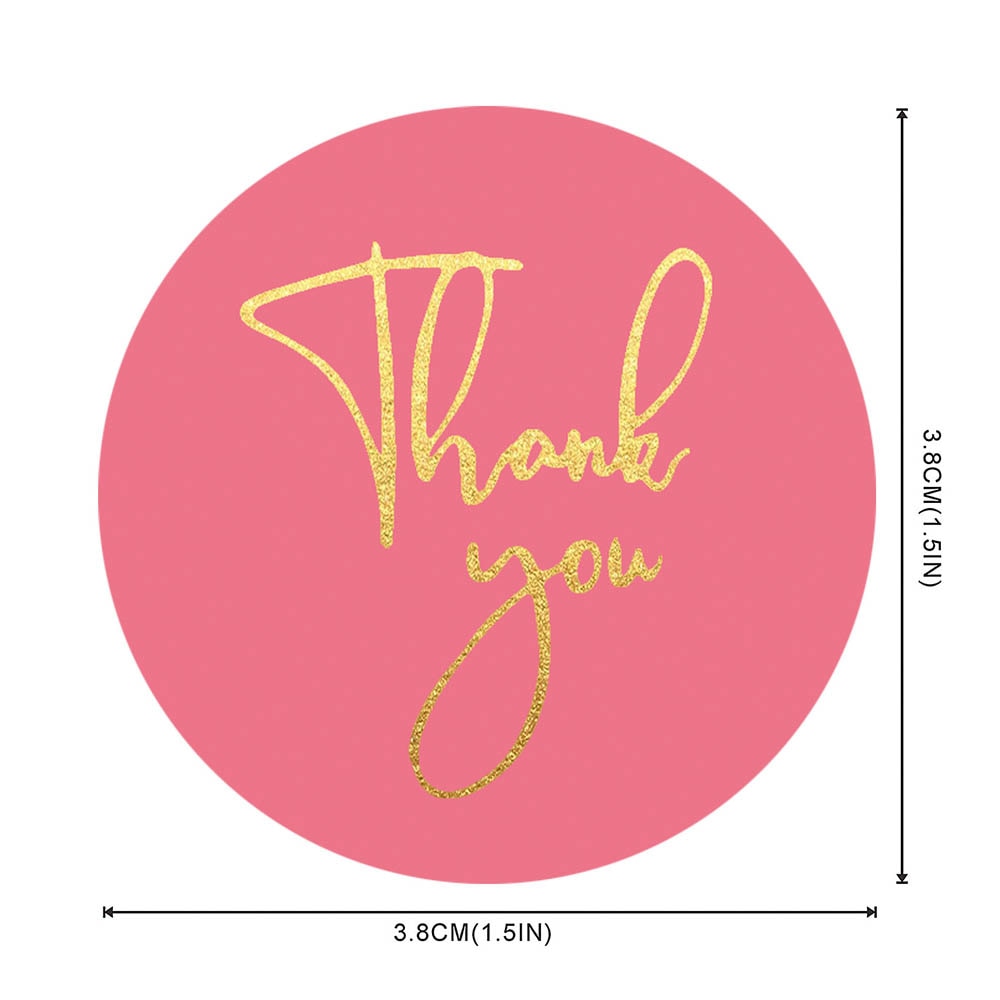 500Pcs 1.5Inch Ronde Dank U Label Stickers Papier Hart Jaar Verpakking Wedding Party Decor Handgemaakte Briefpapier Stickers