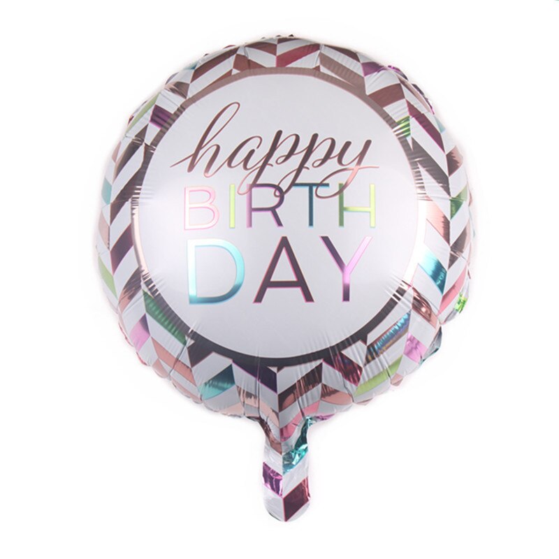 Round 18inch Happy Birthday Foil Balloon Birthday Party Decorations Adults Helium Balloons Baby Shower Kids Decor Air Balls: B