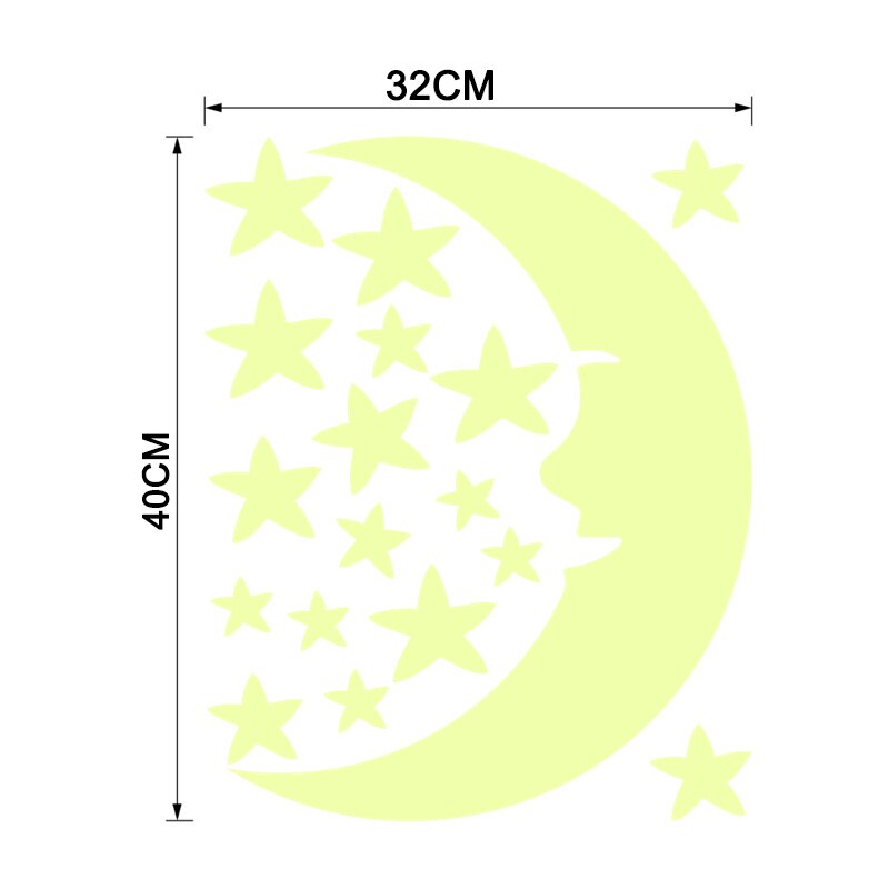 Moon Star Pattern Glow Sticker For Kids Bedroom Ceiling Decoration Luminous Wall Mural Art Diy Girls Decals Pvc Poster