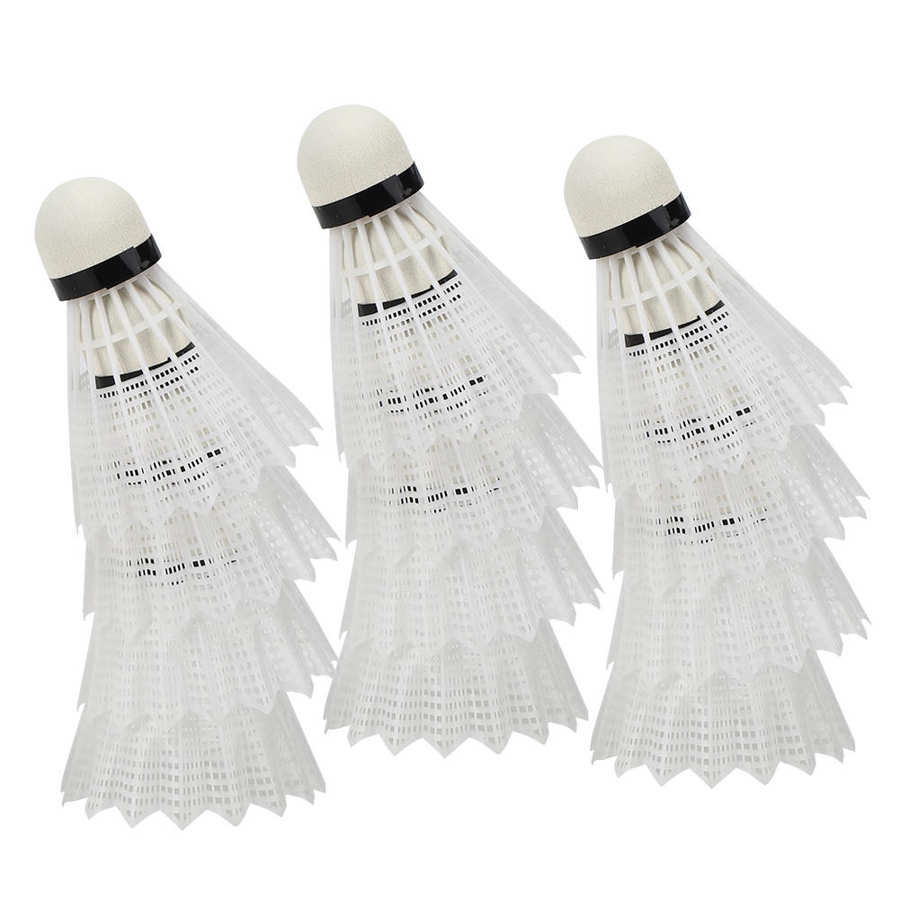 12 pçs avançado náilon badminton composto cortiça ballhead treinamento peteca esportes pena raquete esportes