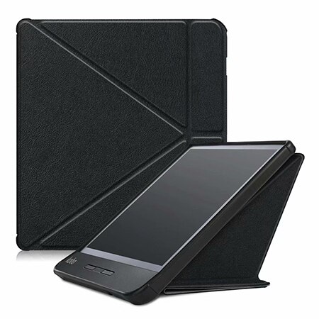 Funda magnética para tableta Kobo Libra H2O, 7 pulgadas, E-book , carcasa con soporte abatible para transformador, de cuero PU, para Kobo Libra H2O: Black
