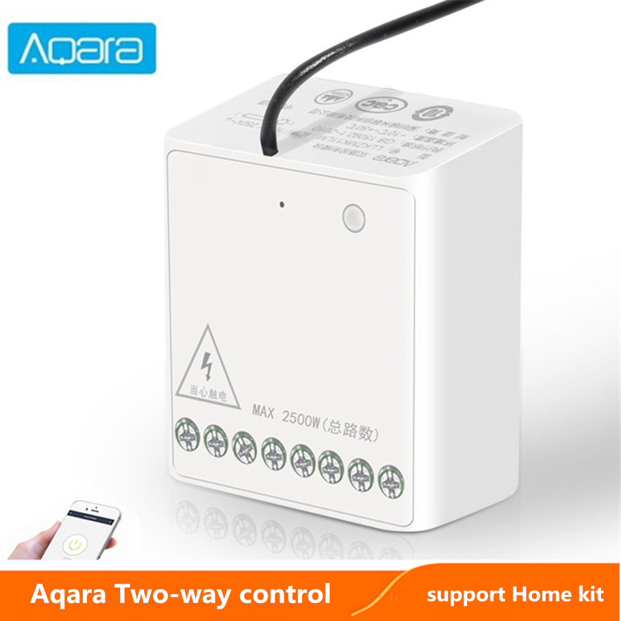 Originele Aqara Twee-weg Controle Module Draadloze Relais Controller 2 Kanalen Werk Voor Xiaomi Mijia Smart Home Mijia App thuis Kit