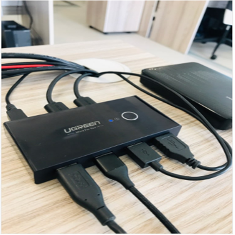 Przełącznik kvm, przełącznik usb 3.0, 2- portowy, komputery pc, udostępnianie 4 urządzeń usb, klawiatura, drukarka, monitor, przełącznik usb