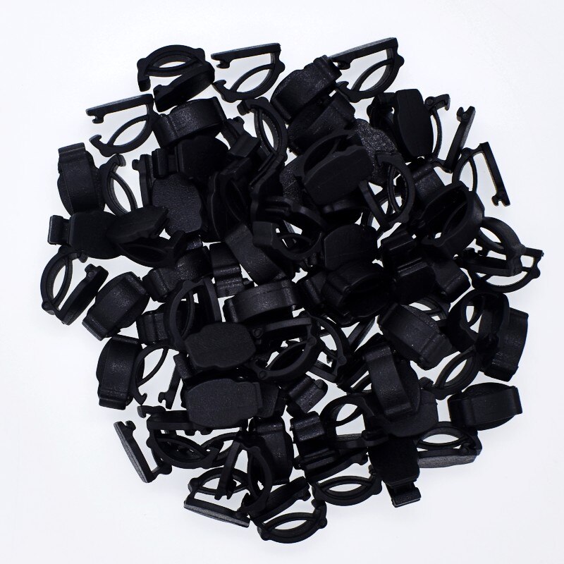Clips de plástico negro para manualidades, accesorios de plástico con hebilla, , gran tamaño, piezas ligeras de submontaje, bricolaje, 100 Uds.