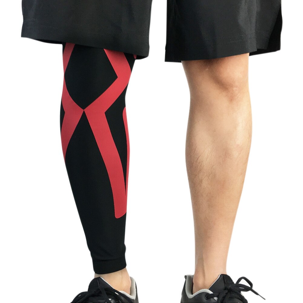 Männer Frauen Knie Pad Bein Sleeve Schutz Schutz Elastische Sport Kneepad für Basketball Fußball Radfahren LDF668: M / black red