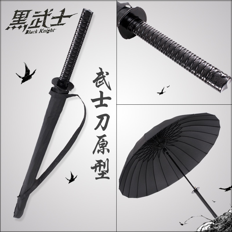 Japanse Samurai Zwaard Lange Handvat Paraplu Zonnebrandcrème Waterdichte Paraplu Semi-Automatische Paraplu 8-24K Sterke Winddicht Umbre