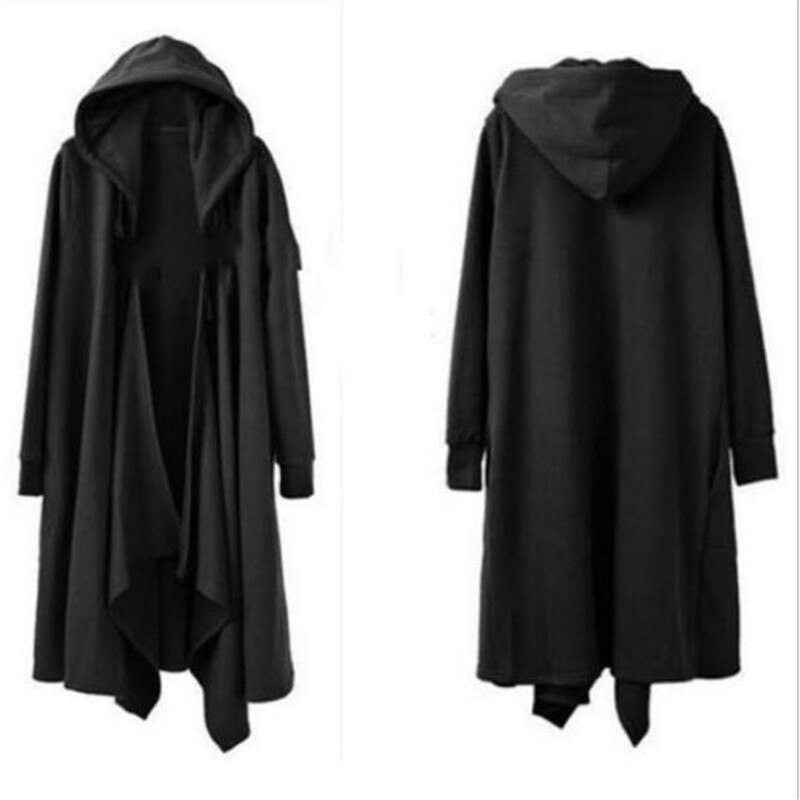Mens Loose Cape Hooded Long Sleeve Robe Top Cosplay Man Hip Hop Coats Male Hoodie Cotton Streetwear Hombre Jackets