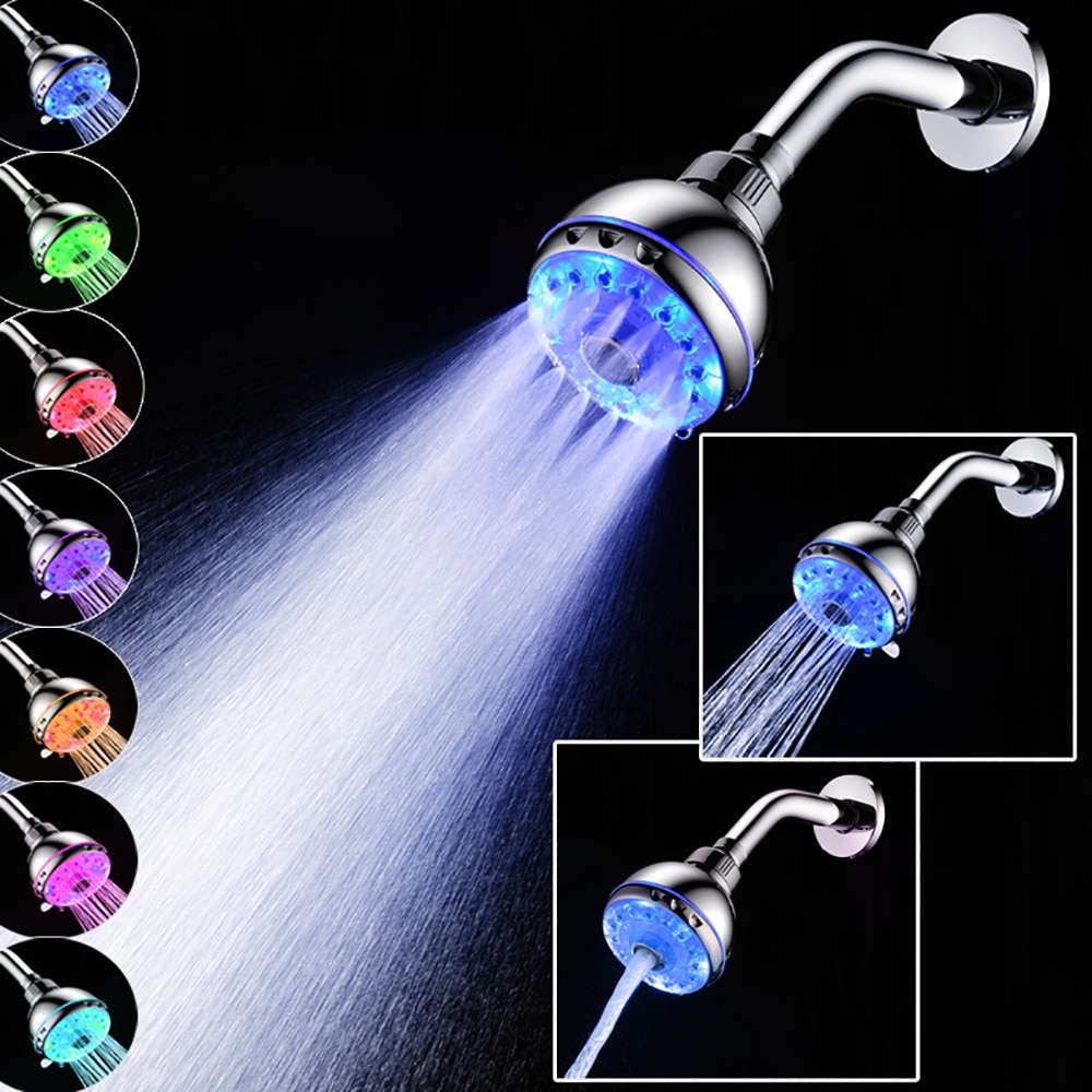 Rgb 7 Kleurrijke Led Light Water Bad Badkamer Filtratie Douche Douchekop Anion Spa Hand Held Badkamer Douche Kop Filter