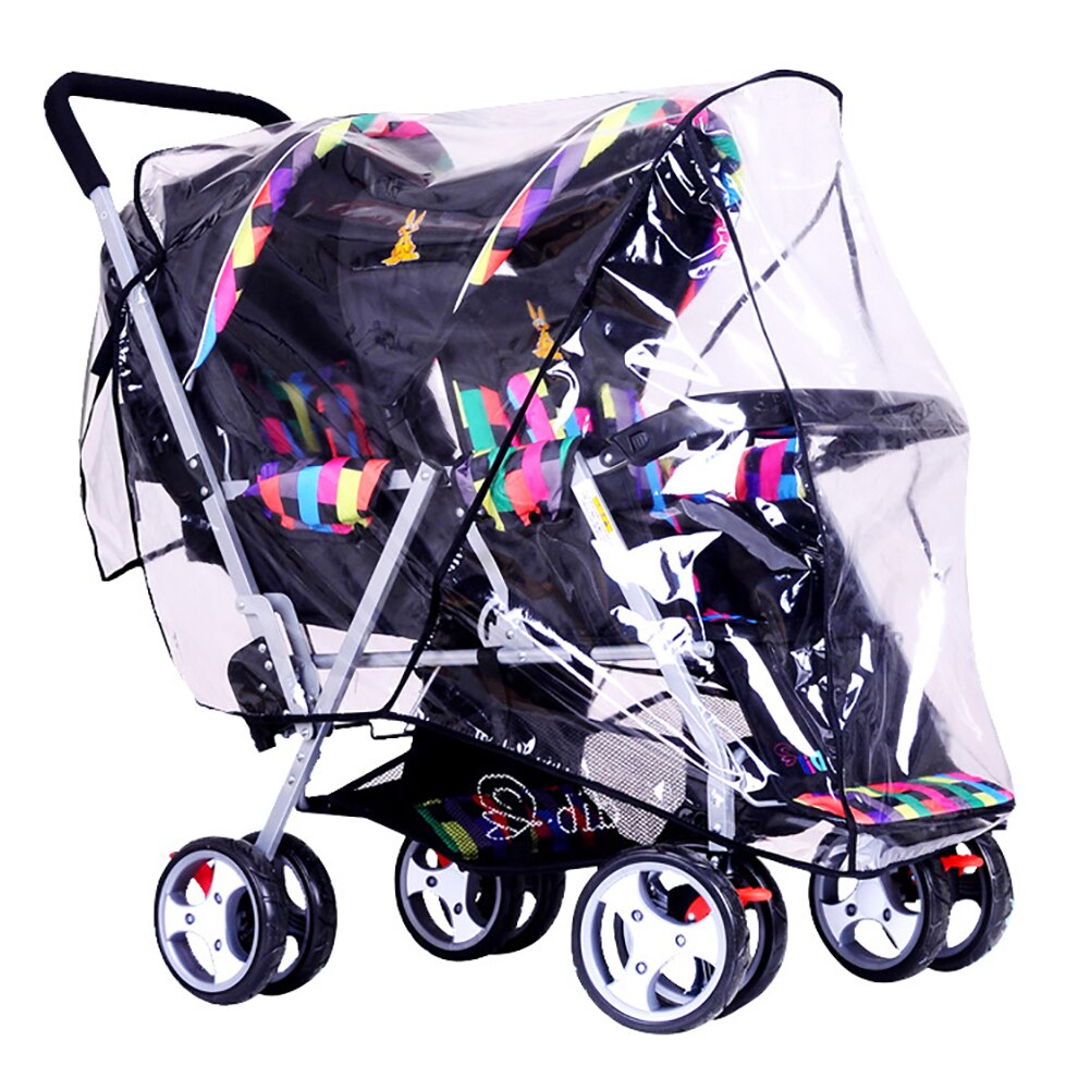 Stroller Accessories Double Stroller Rain Cover Tandem Stroller Raincoat Baby Weather Shield Universal Size Waterproof Windproof