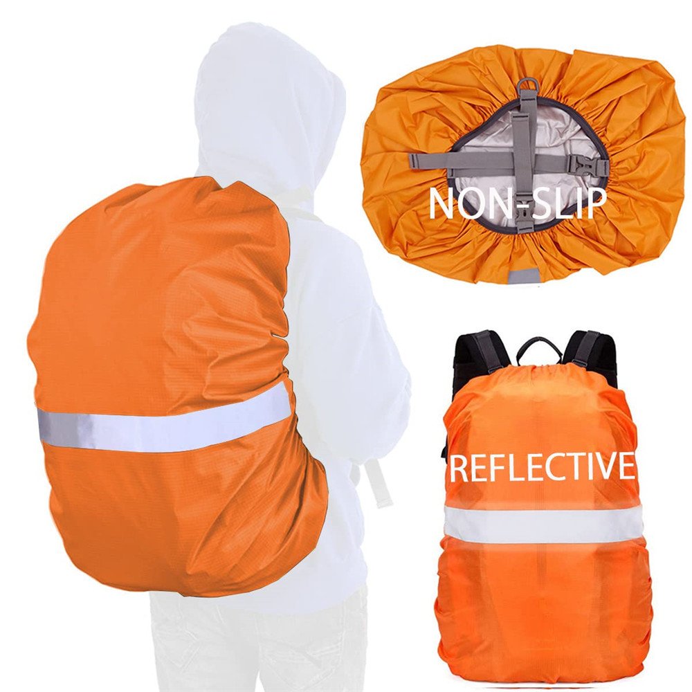 Wasserdichter Rucksack-Regenschutz, reflektierend, mit Riemen, 15 l–65 l, Rucksack-Abdeckung, verbesserte Kreuzschnalle, Wandern, Camping, Radfahren: Armee Grün
