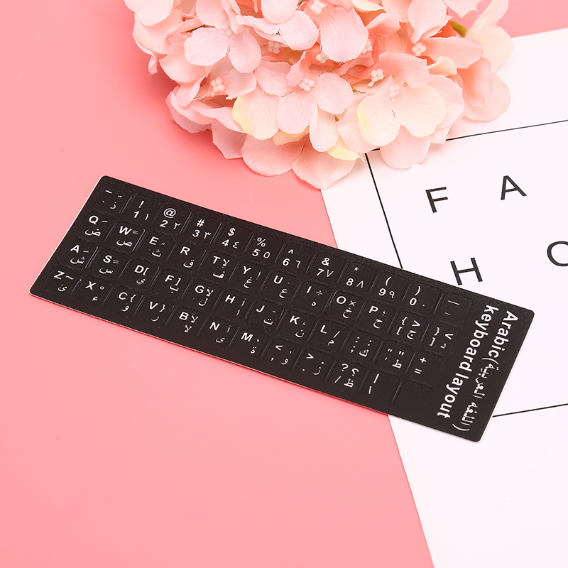 Arabic Keyboard Stickers letter Waterproof Frosted Keyboard Stickers For Laptop PC Standard Letter Layout Keyboard Covers