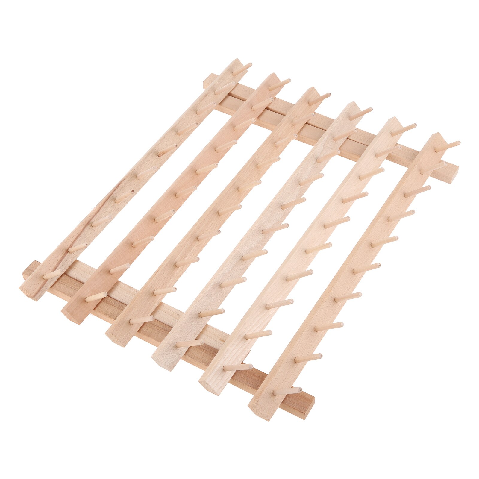 60-Spools Solid Wood Sewing Thread Rack Hold Sewing Sundries Storage Floss Organizer Folded Leg Tools Display Board 40x32cm