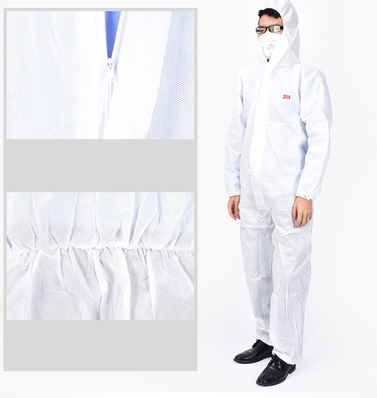 Unisex Sanitary Protection Jumpsuit Chemical Protection Clothing Zip Isolation Protective Coveralls Disposable