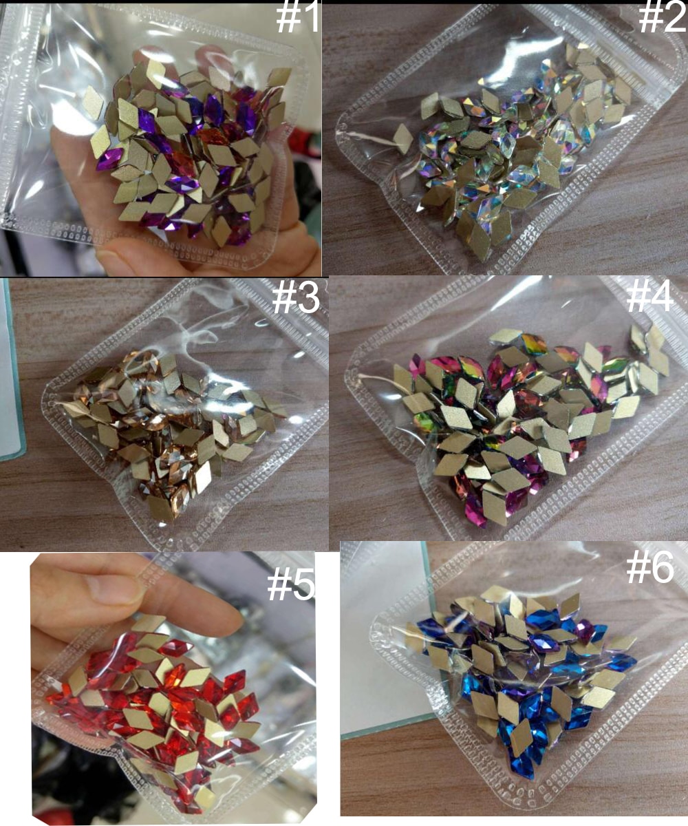 1000 Strass AB Acrylique Mélangés – Dos Plat – Pour Bijoux Et Déco