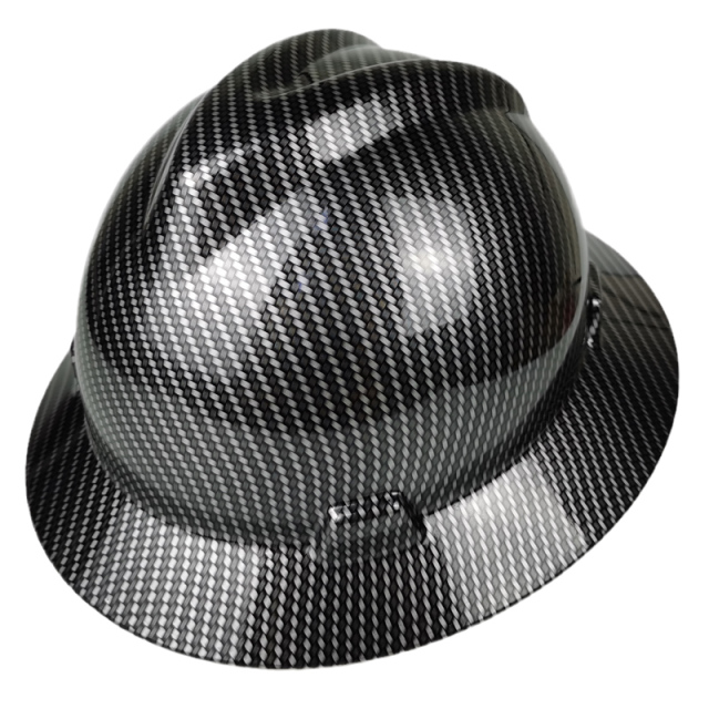 Volledige Rand Harde Hoed Creatieve Patroon Afdrukken Veiligheidshelm Unisex Zonnescherm Lichtgewicht Constructie Werk Cap: Bright Black