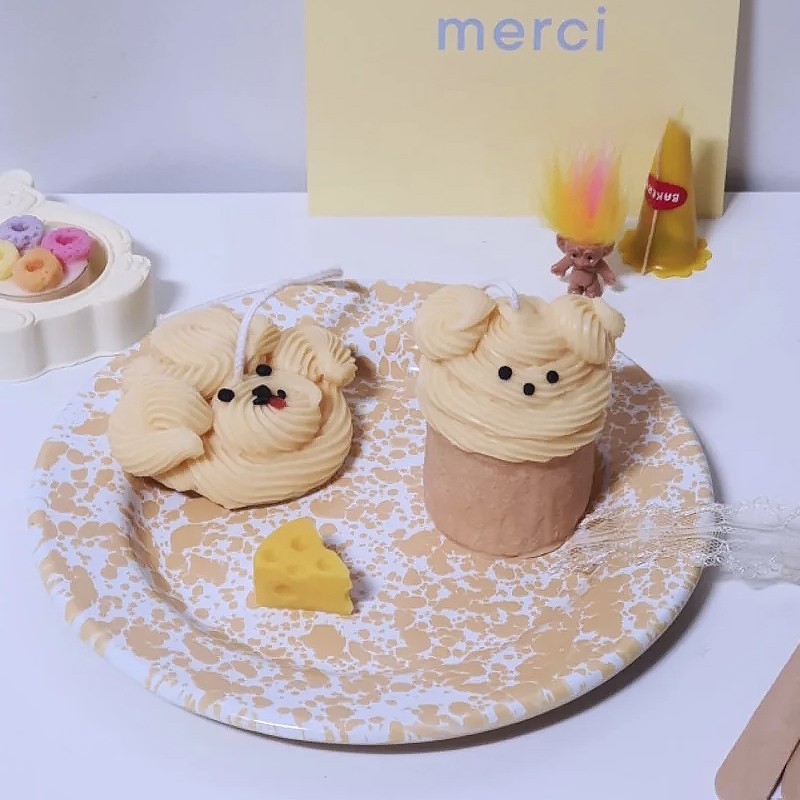 Dekostar 3D Hond Siliconen Kaars Mallen Leuke Puppy Zeep Mallen Chocolade Cake Bakvormen Fondant Cake Hond Mallen (2 Stks als Verpakking Foto