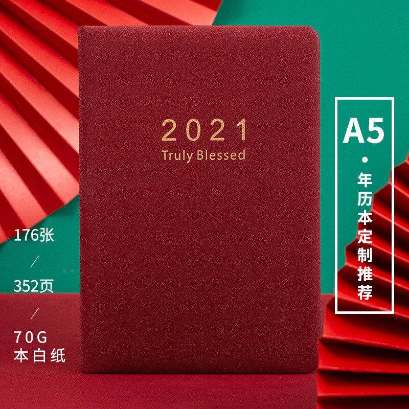 Agendas Weekly Planner Organizer A5 Diary Notebook Monthly Journal Note Book Personal Business Travel Plan Notepad Schedule: red B