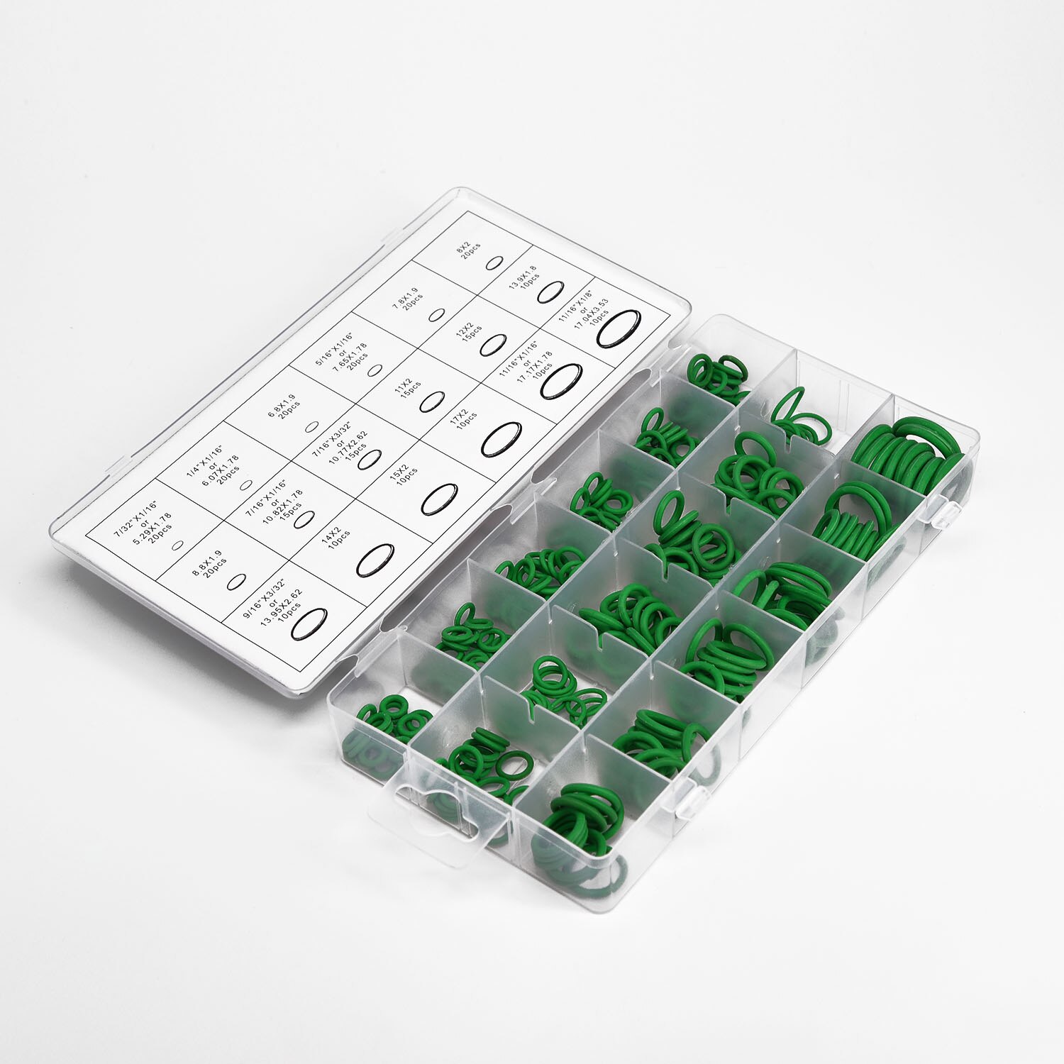 O-rings Seal Rings Car Repair Tools 18 Sizes Green Auto 270pcs Practical Durable