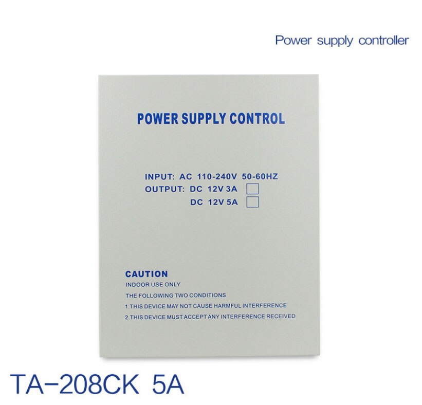 208CK-D AC 110-240V DC 12V/5A Access Control Uninterrupted Power Supply Box Door Access Control System Switching Supply Power: 280CK