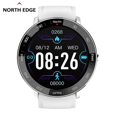Noord Rand Mannen Outdoor Sport Horloge Hartslagmeter Fitness Mannen En Vrouwen Smart Horloge Bluetooth Voor android Ios: silver
