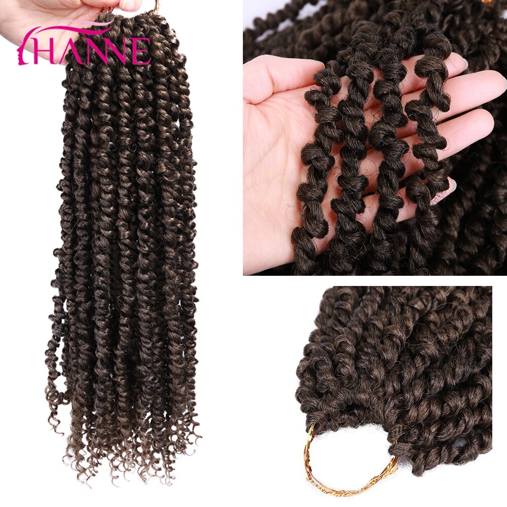 HANNE Crochet Passion Twist 24 Strands in One Hair Black/Brown Extensions Synthetic Hair For Women