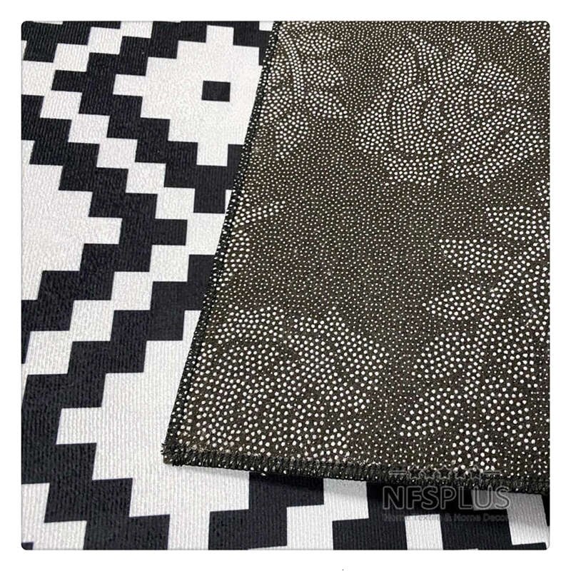 2 stk/sæt køkkentæppe gulvmåtte tæpper 40 x 60cm & 40 x 120cm polyesterfiber geometriske designs pvc prikker skridsikre dørmåtte dørmåtte