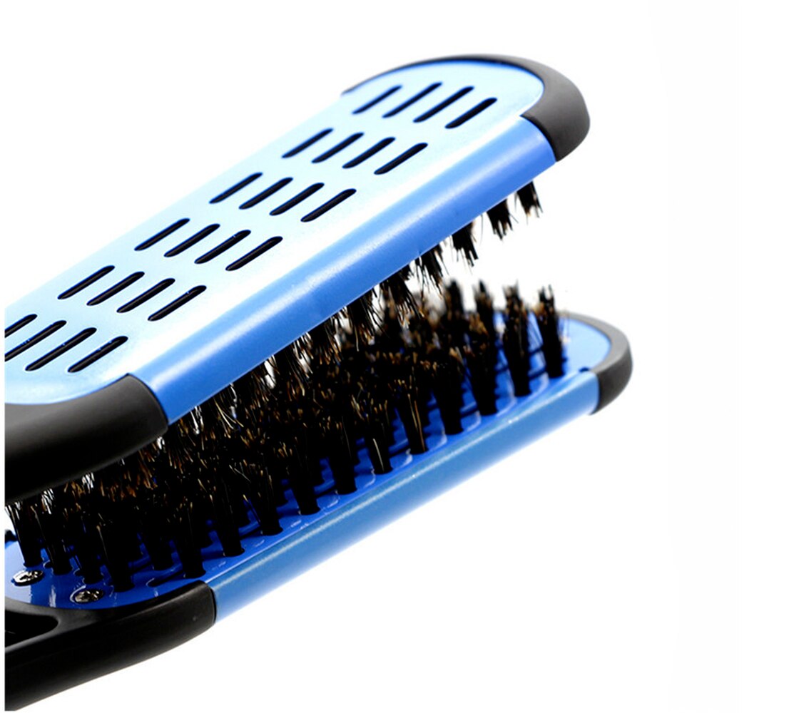 Peine alisador de madera contrachapada de cerámica Natural, cepillo de peluquería de doble cara, abrazadera de fibra, herramientas para el cuidado del cabello