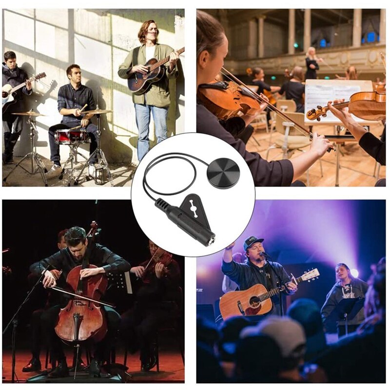 Naait-Akoestische Gitaar Pickup Piezo Contact Pickup Voor Gitaar Ukelele Viool, Mandoline, Banjo, Kalimba, Harp