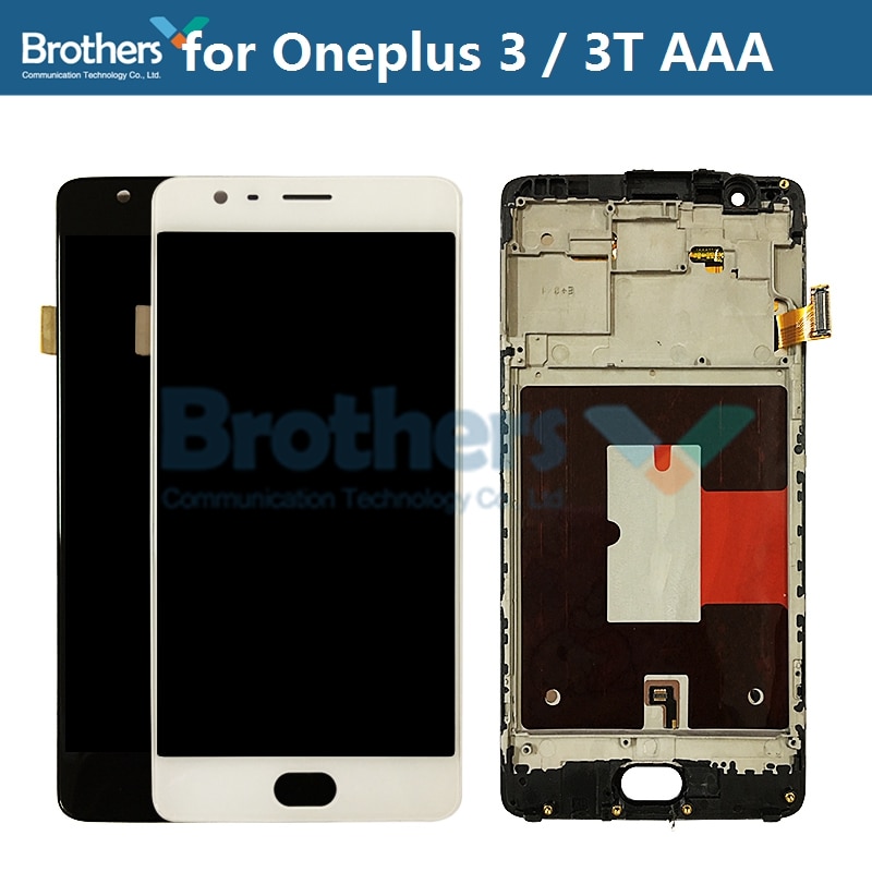 Oneplus 3 3t a3000 a3010 lcd -näyttö oneplus 3: lle oneplus 3t -kosketusnäytön digitointilaite kehyksellä tft -näyttökokoonpano 1+3
