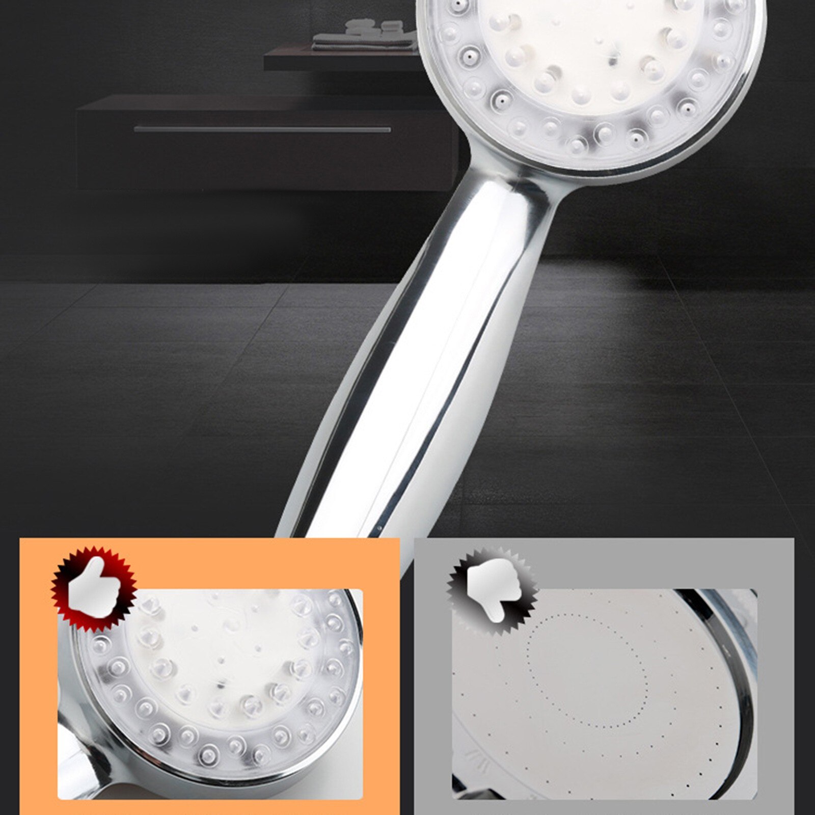 3 Color Changing LED Anion Spa Shower Head Tempera... – Grandado
