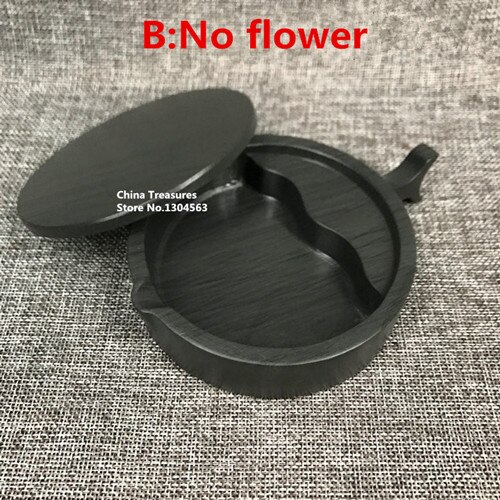 Chinese Inkstone Inkslab for Calligraphy Ink-well Ink stone student ink stone with cover Inkstone For Grinding Inkwell: B-No flower