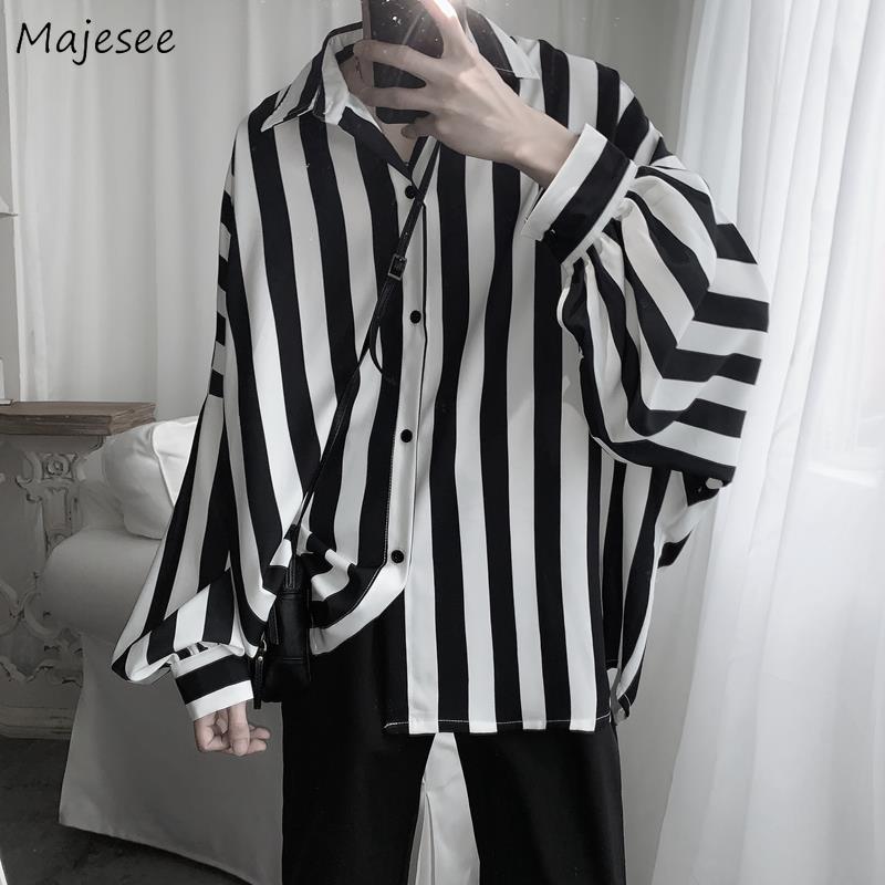 Långärmade skjortor för män plus storlek 3xl korean chic fritid lösa herr ytterkläder tunna sommar tonåringar matchande ins ulzzang