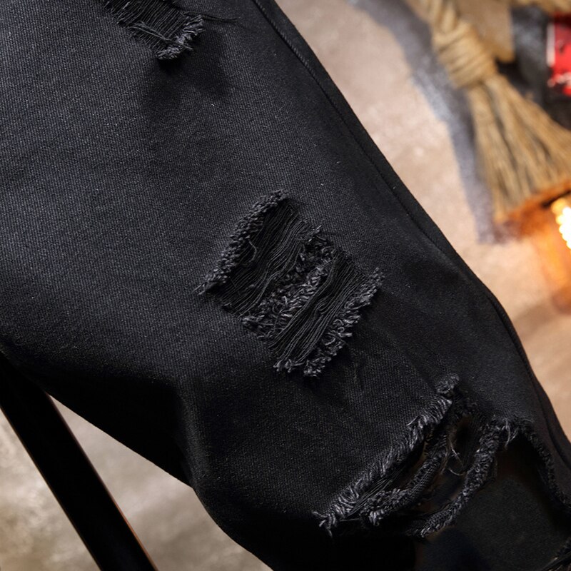 Pantalones vaqueros con agujeros para hombre, jeans rasgados informales de hip hop, tendencia, novedad de