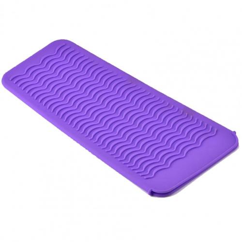 Alfombrilla de silicona anticalor, cubierta de aislamiento Flexible resistente al calor para plancha de pelo, herramienta de peinado: Morado