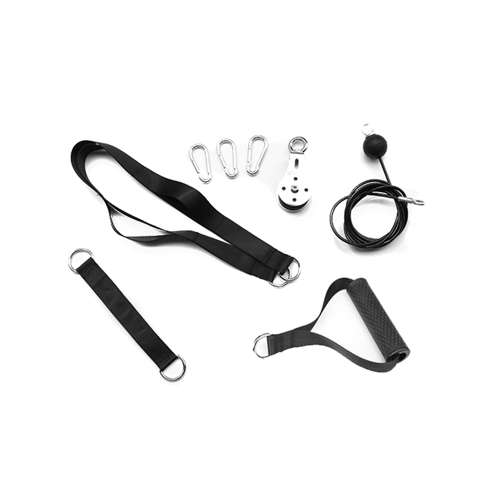 Kuntoilu diy talja kaapeli kone käsi hauis triceps blaster käsi voimaharjoittelu kuntosali harjoitusvarusteet karabiini teräs hihnapyörä: F054-9 2.0m sarja 2