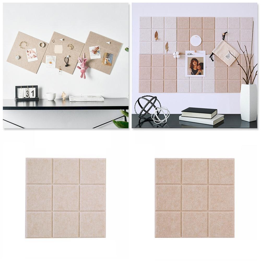 30*30cm Checkerboard Message Board Cork Wall Sticker Wall Board Wooden Checkerboard Felt Message Sticker V5K0