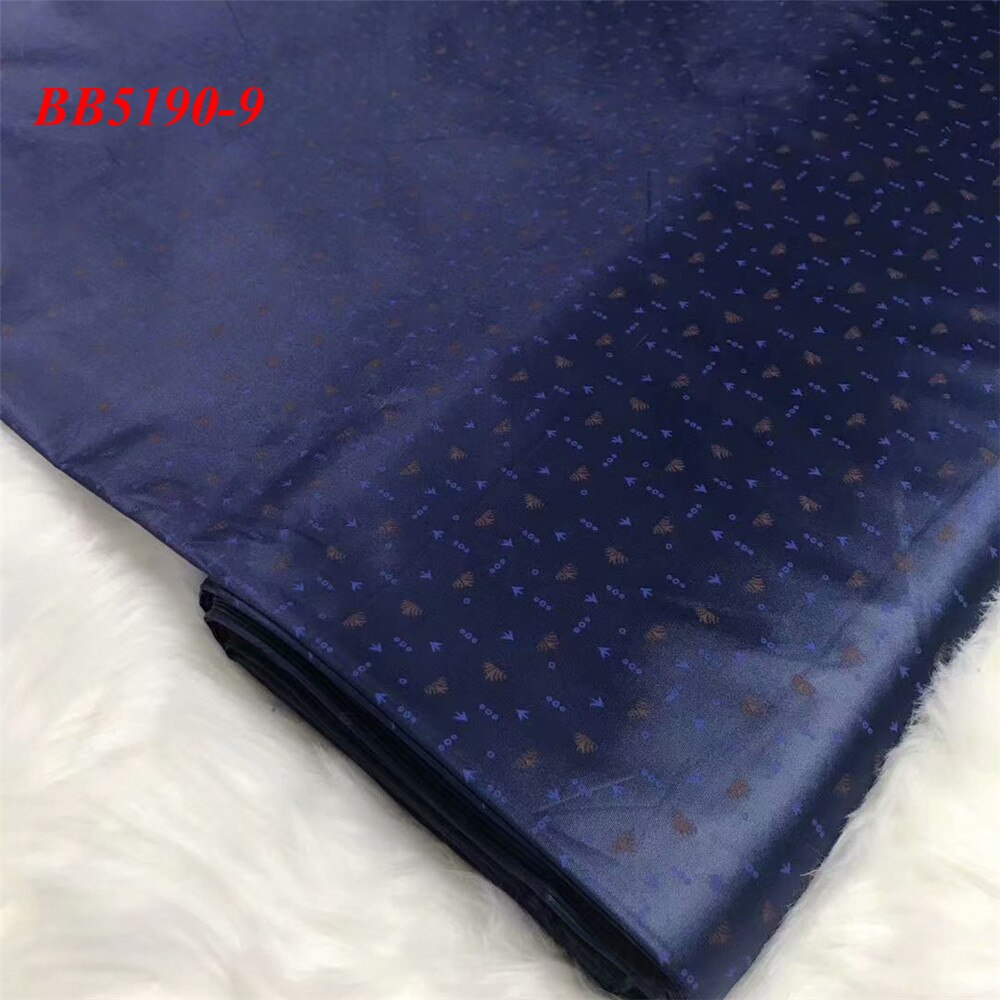 Sort farve afrikansk stil vandtæt mørk bazin herretøj stof 5 yards: 9