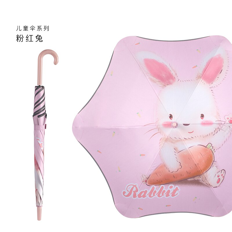 Petit enfants parapluie crochet support Vintage mignon parapluie Corporation dessin animé Ombrelli Da Pioggia ménage marchandises BL50CS: Pink rabbit