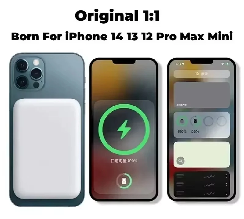 50000 mah trådlös magnetisk powerbankladdare snabbladdningsbar extern reservbatteri för apple iphone android